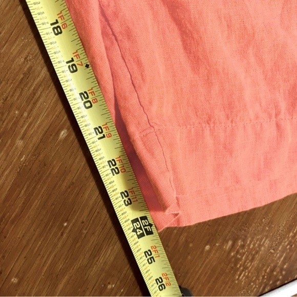J. Crew Apricot Orange Linen Cropped Pull On Pants Size Large Lagenlook Beachy - Picture 10 of 12